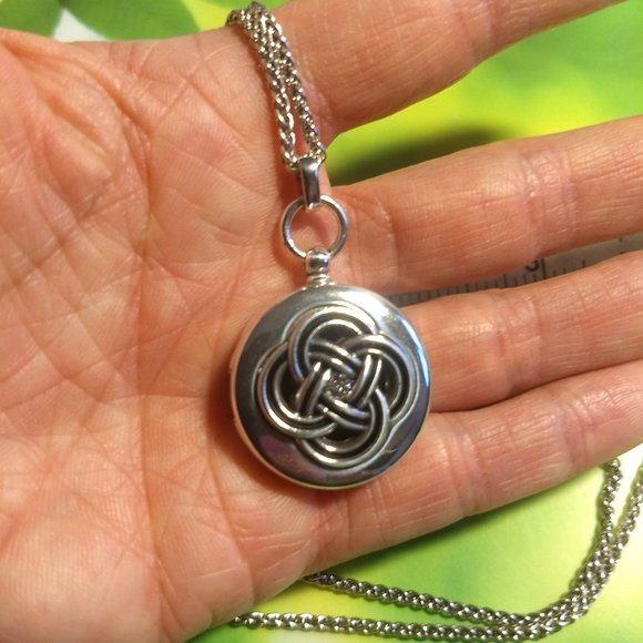 Brighton silver 3D round locket celtic NWT - Picture 2 of 7